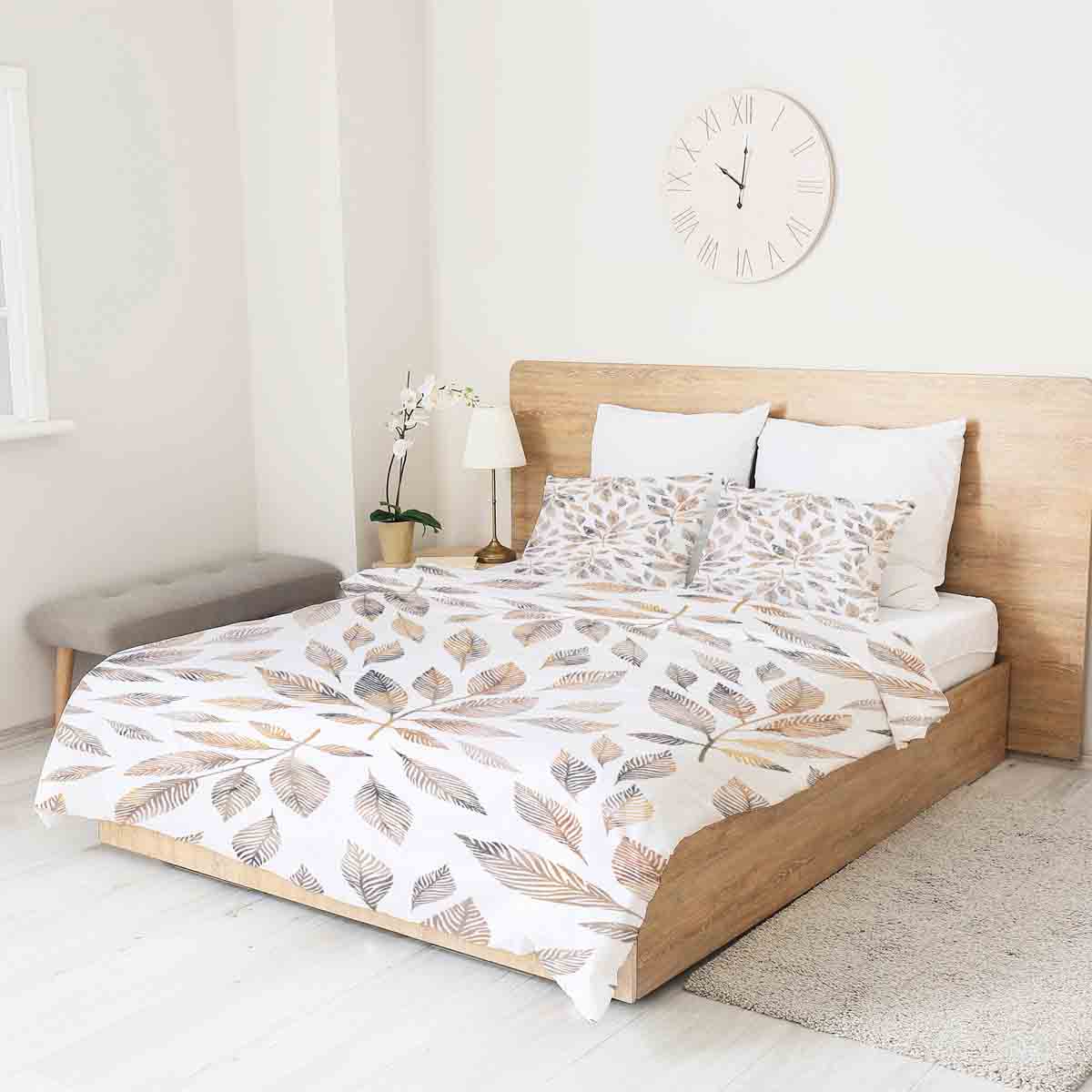 Original Therapiedecke - Baumwollbezug Weiß mit hellbraunen Ästen