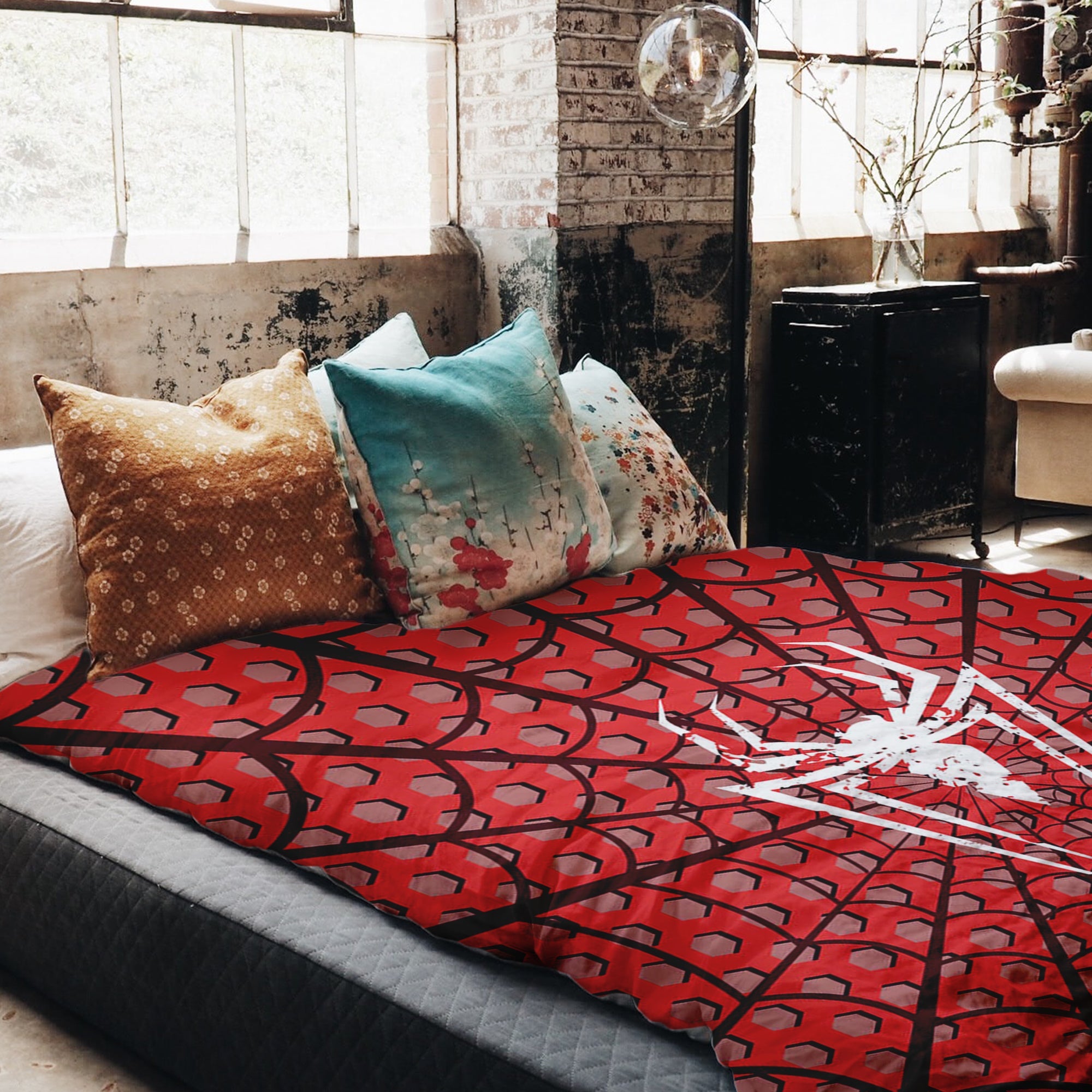 Originele therapiedeken - katoenen hoes Spiderman spin