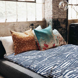 Therapie dekens katoenen hoes golvend patroon blauw