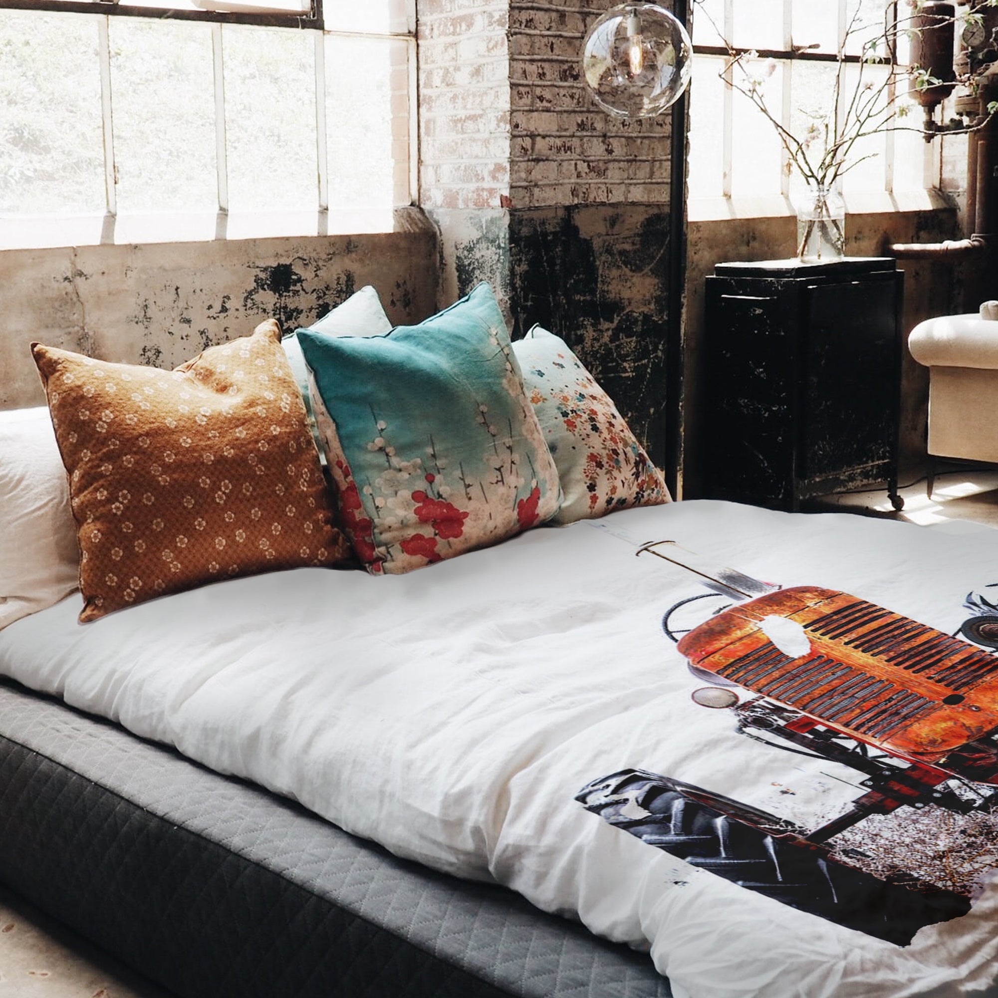 Therapiedekens Beddengoed Set Tractor in Oranje