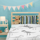 Therapiedekens katoenen hoes wit met dinosaurus skelet