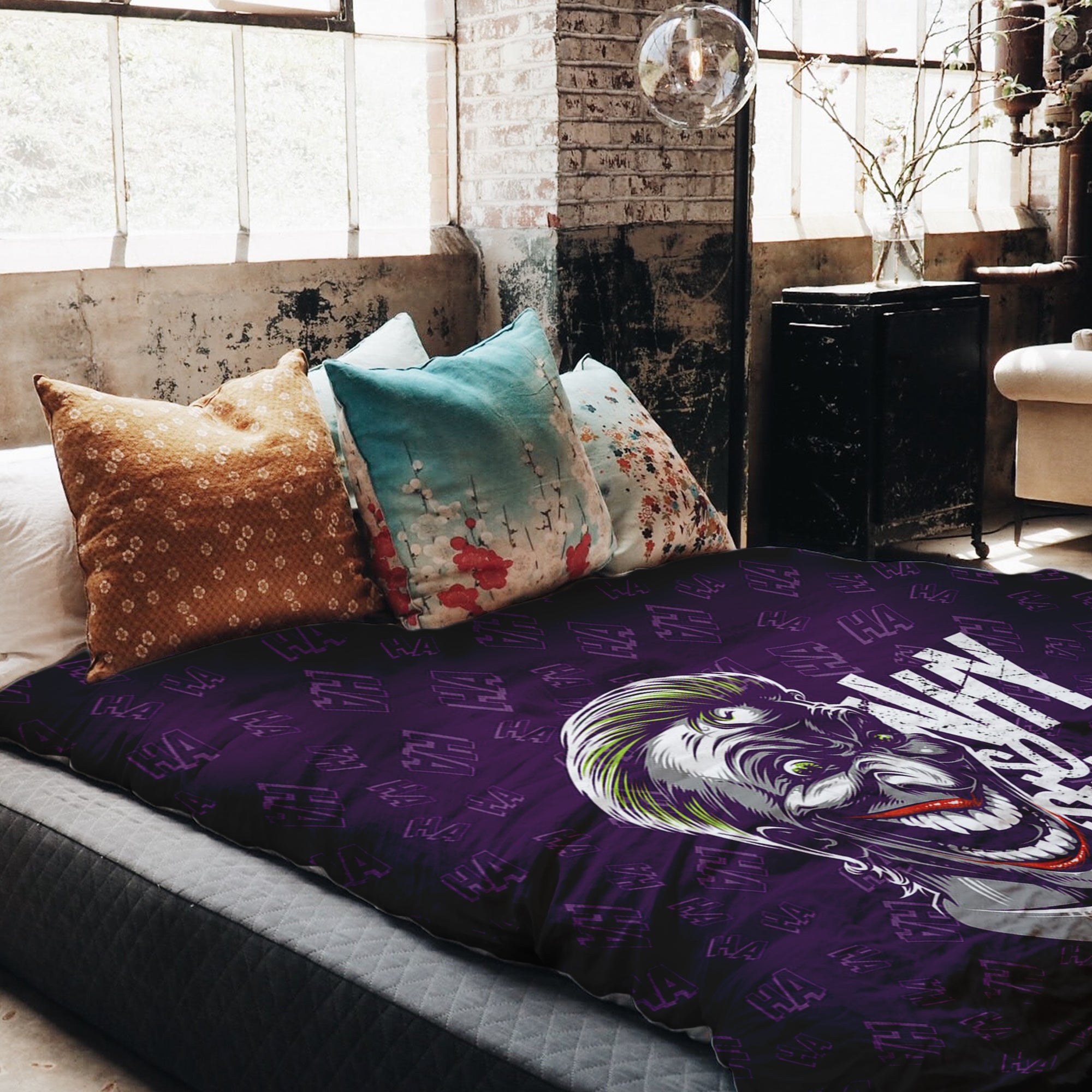 Original Therapiedecke - Baumwoll Bettwäsche Set Lila Why So Serious?