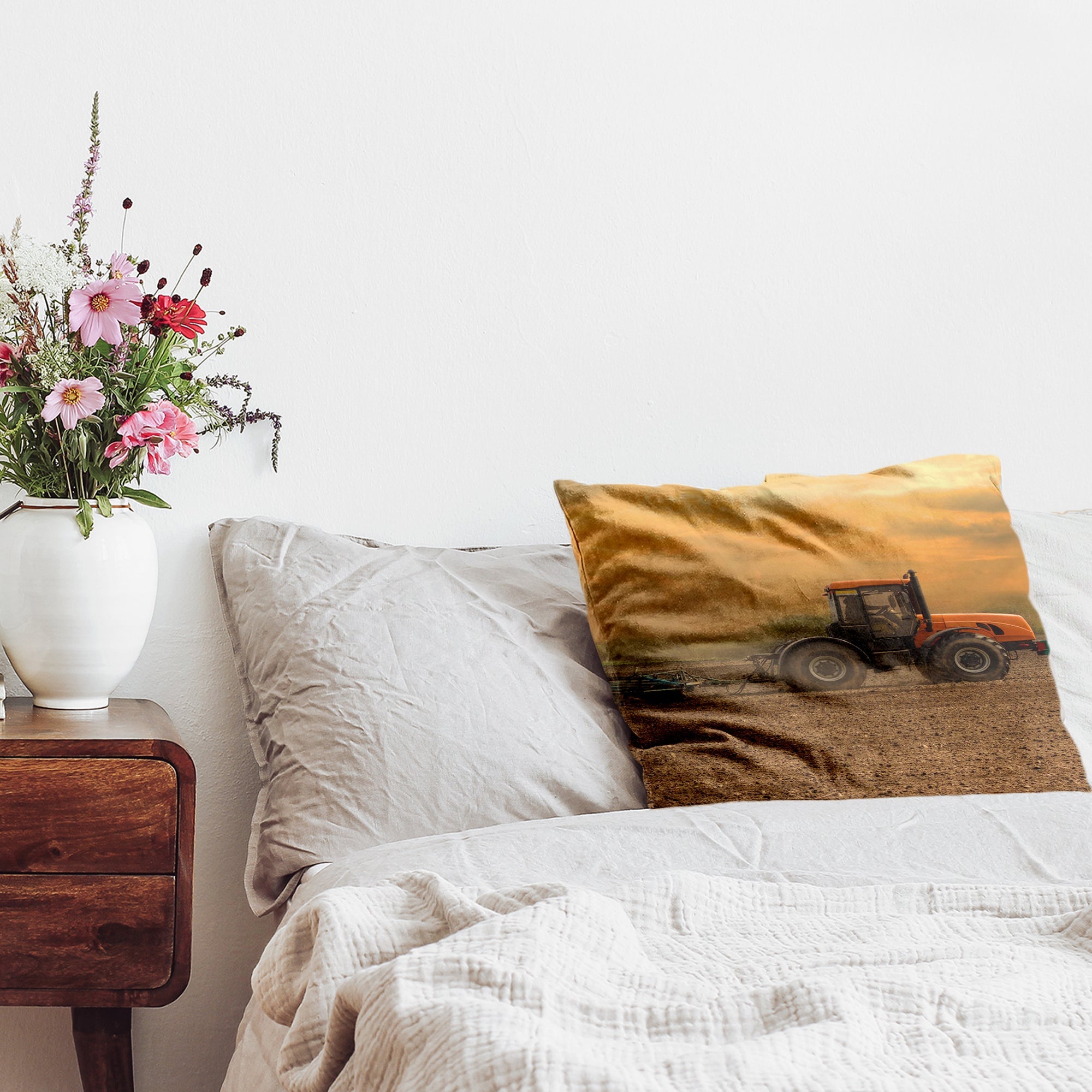 Gezondheidskussen tractor met aanhanger