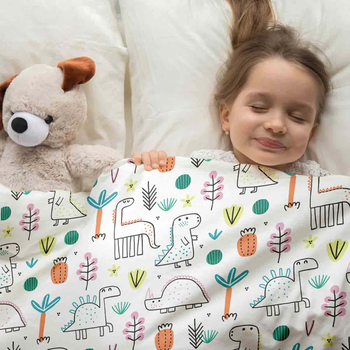 Therapiedekens beddengoedset met kleurrijke dino's