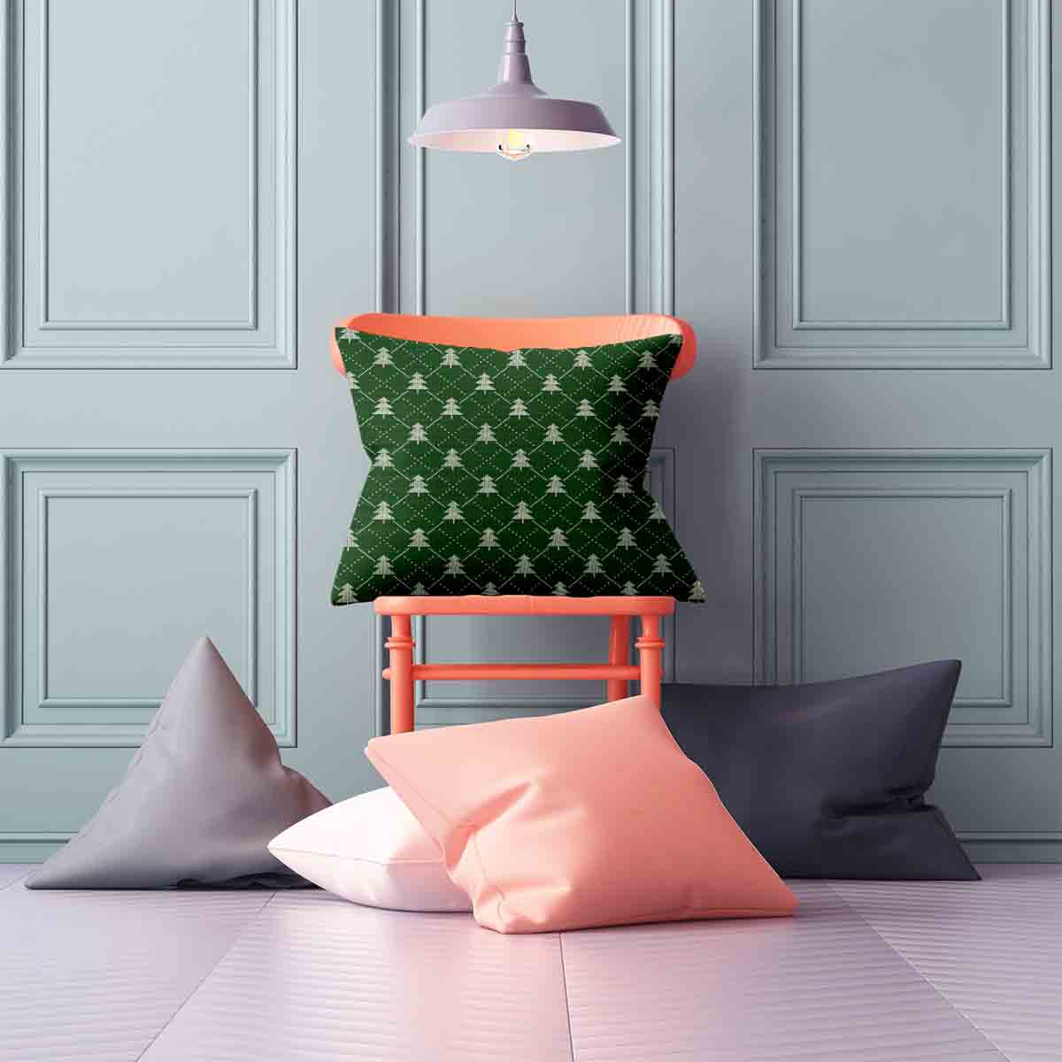 Gesundheitskissen Grün mit Tannenbäumen