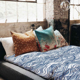 Therapiedekens katoenen hoes golven in blauw