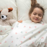 Therapiedekens beddengoedset wit met kleine hartjes