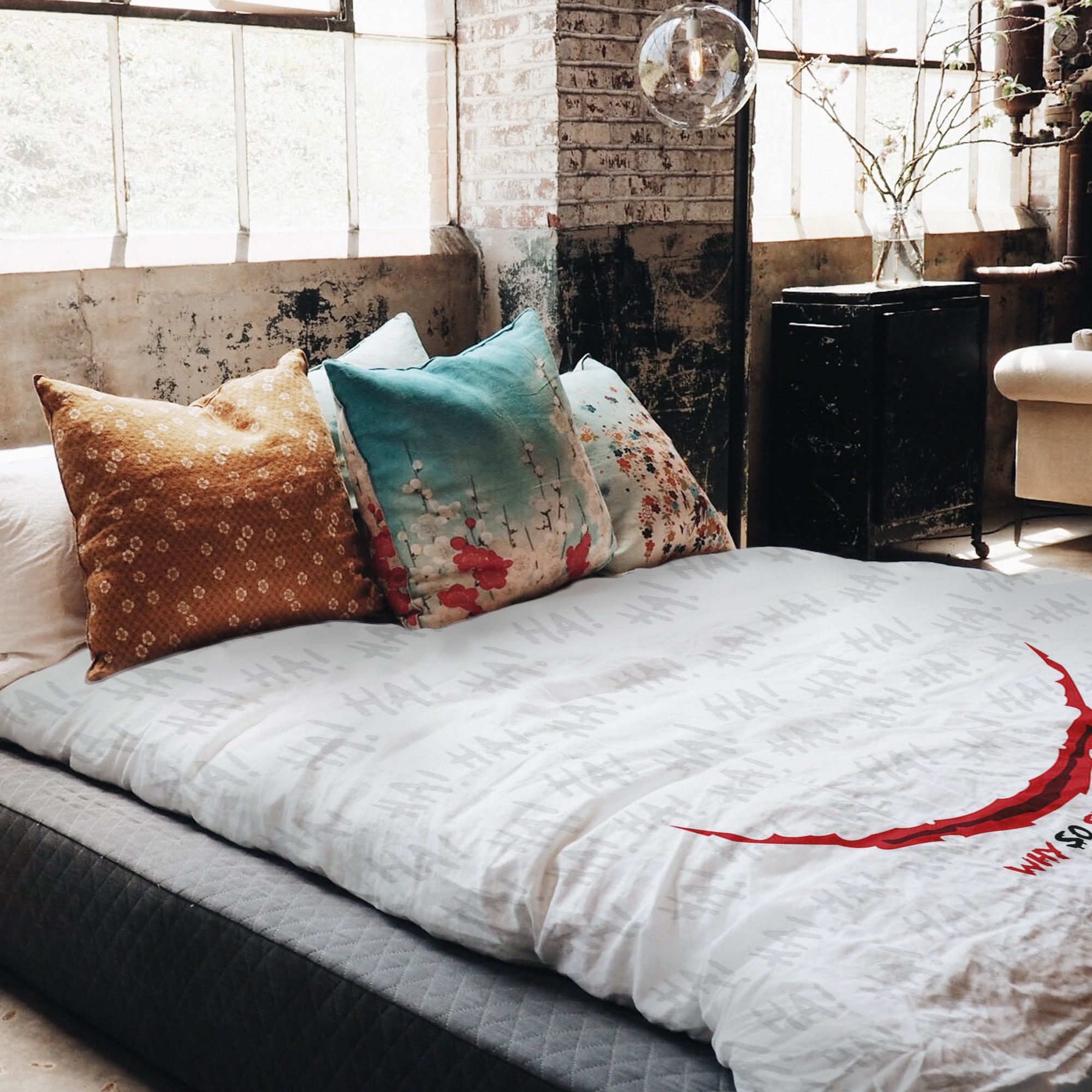 Original Therapiedecke - Baumwoll Bettwäsche Set Weiß Why so serious?