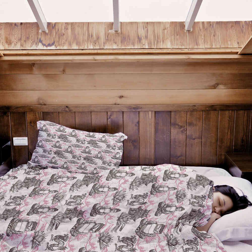 Originele therapiedeken - katoenen hoes met roze Boeddha