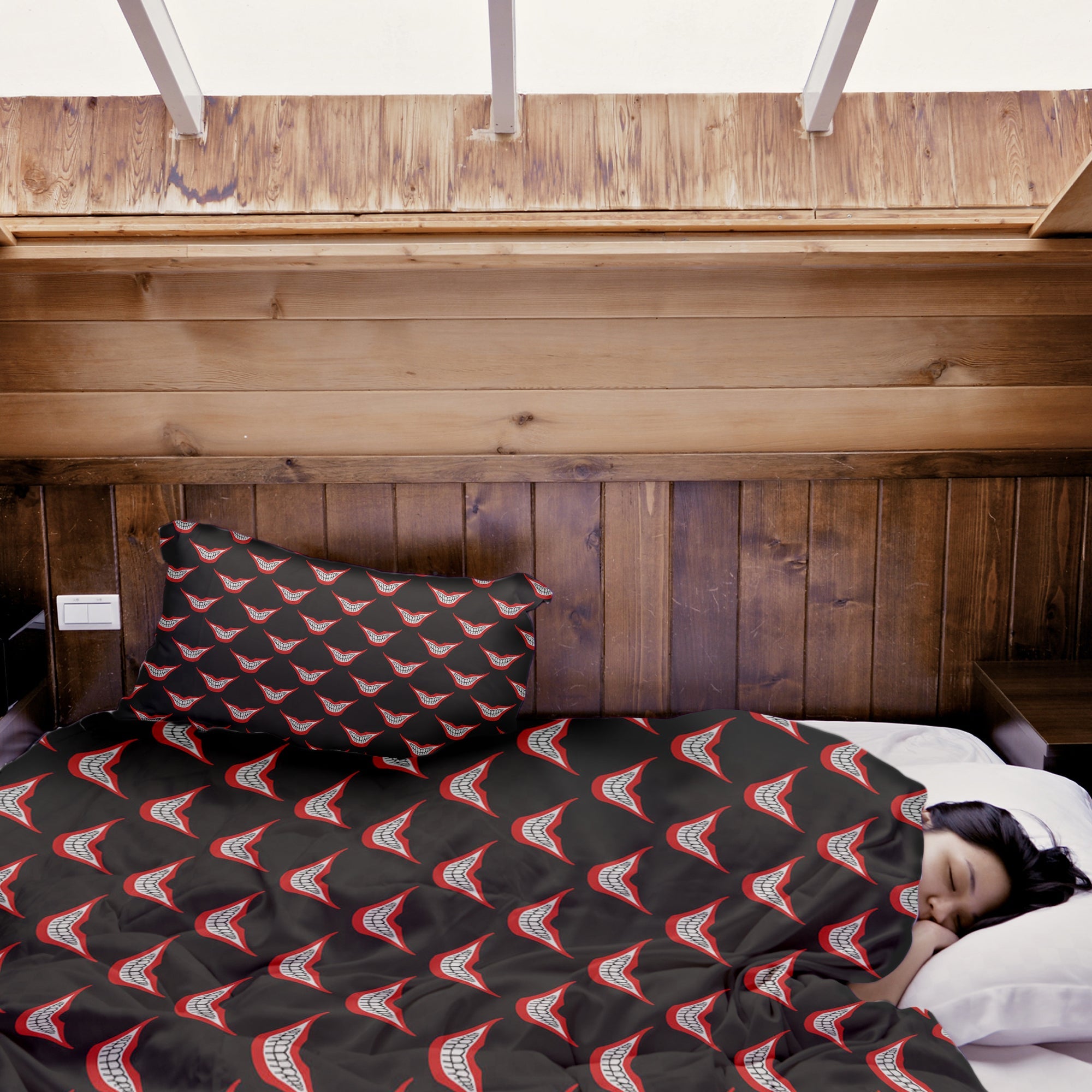 Original Therapiedecke - Baumwoll Bettwäsche Set Grinsender Mund