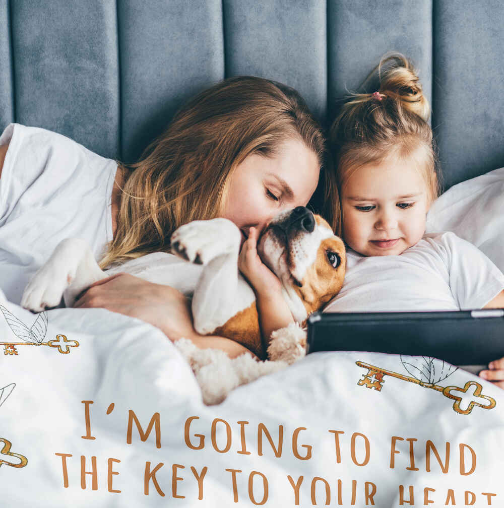 Therapiedekens beddengoed set wit met vliegende sleutel