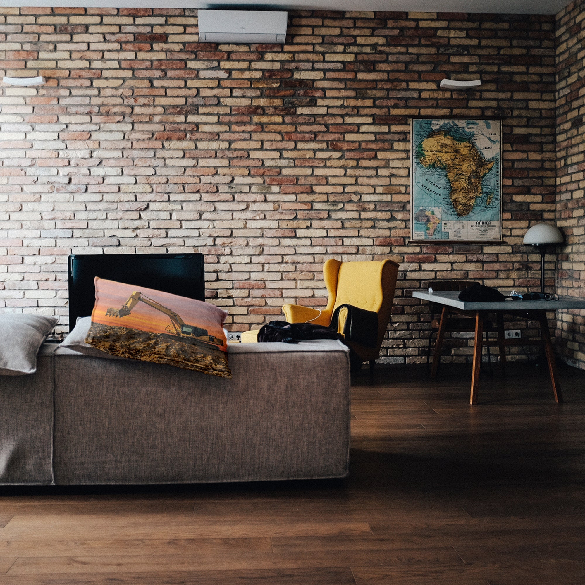 Gesundheitskissen Traktor im Sonnenaufgang