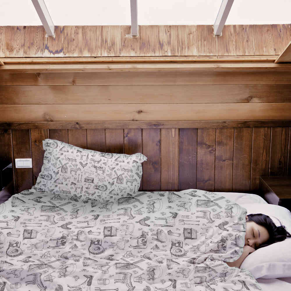 Therapiedekens Beddengoed Set Grijs Boerderij