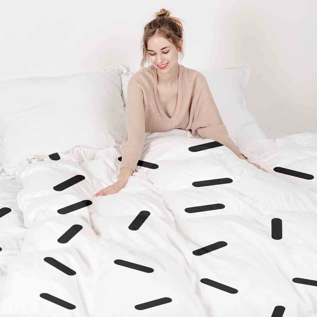 Original Therapiedecke - Baumwoll Bettwäsche Set mit schwarzen Strichen