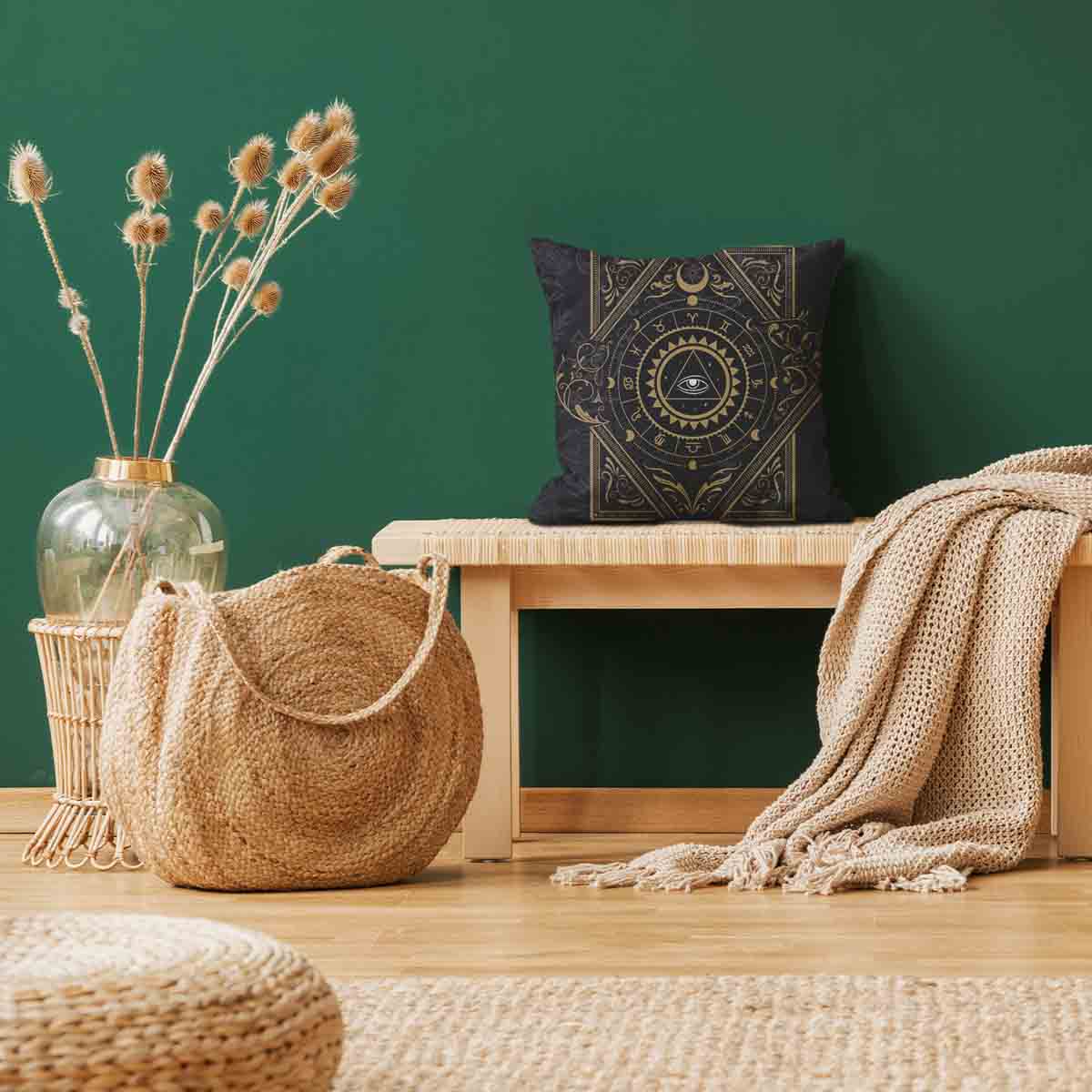 Gezondheidskussen Zwart Mystiek Mandala