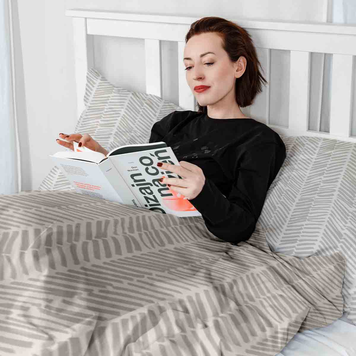 Therapiedekens Beddengoed Set Beige met Strepen