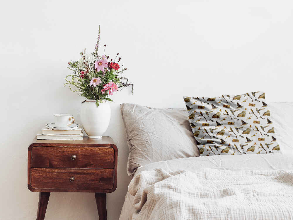 Gezondheidskussen wit met uilen