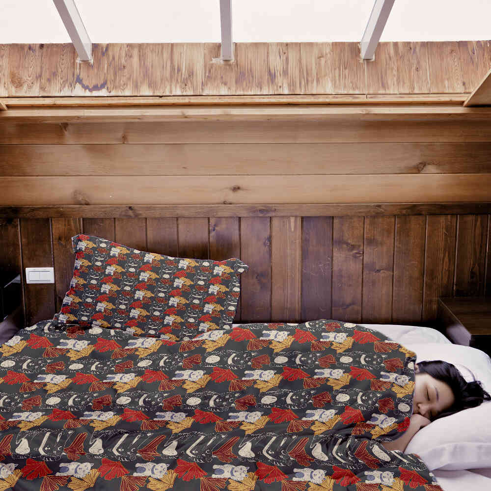 Original Therapiedecke - Baumwoll Bettwäsche Set Winkekatze