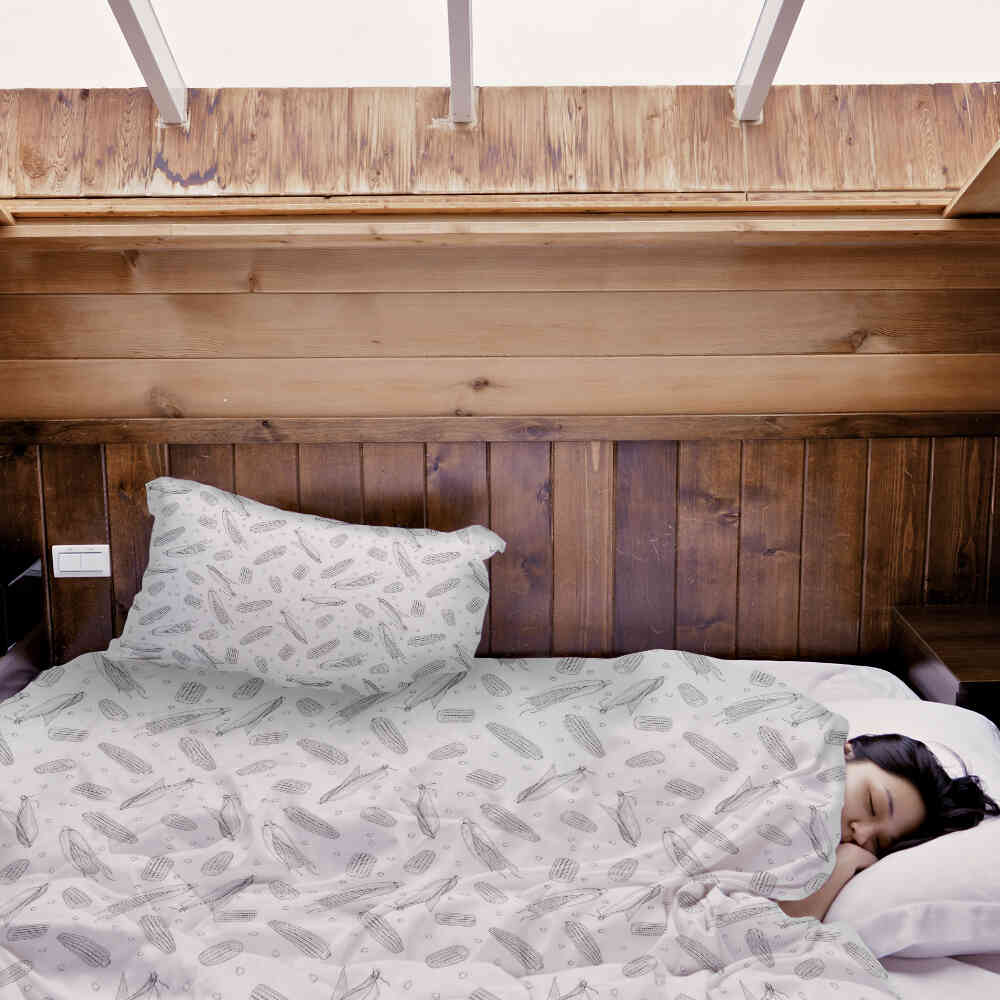 Therapiedekens beddengoed set grijze maïskolf