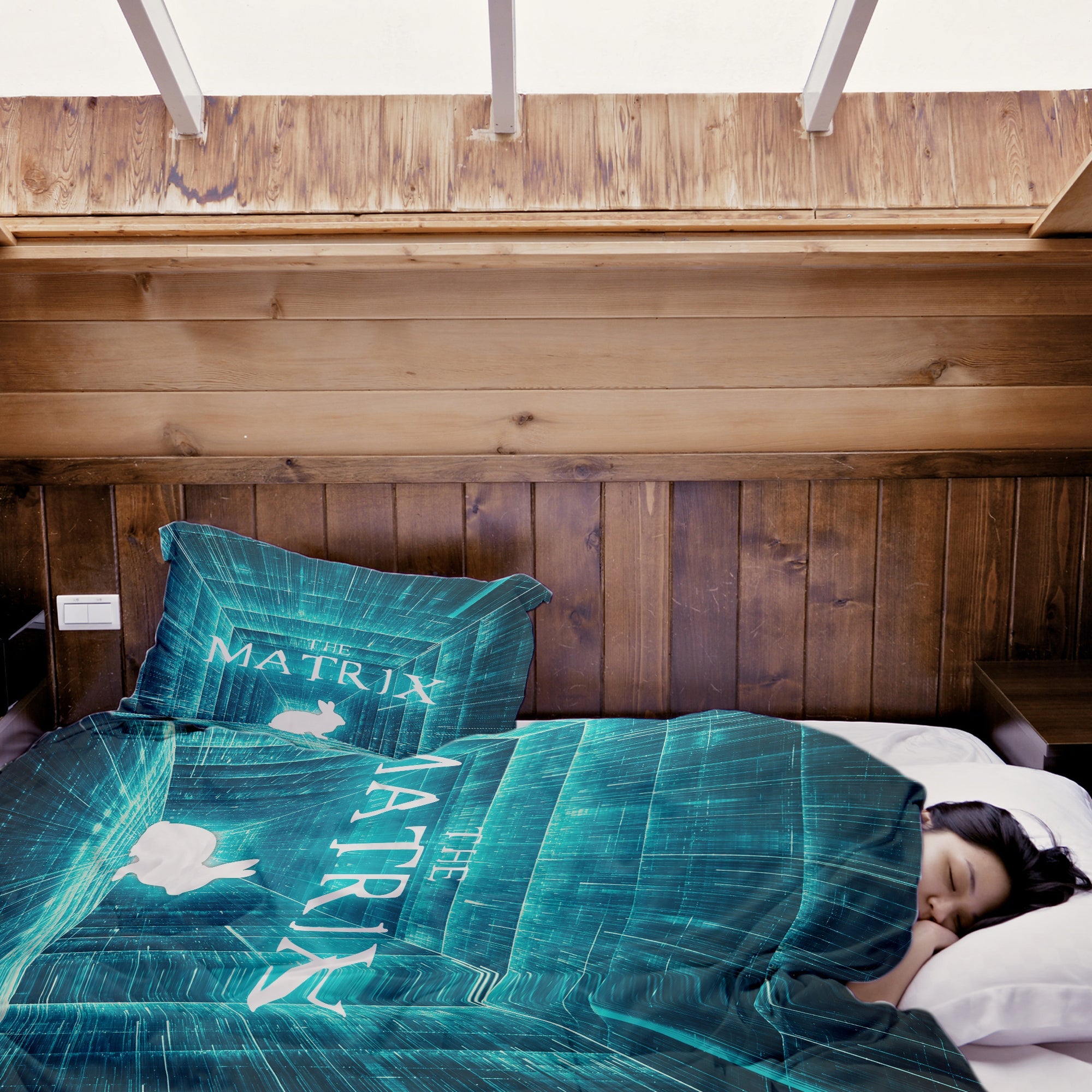 Original Therapiedecke - Baumwoll Bettwäsche Set Blau Matrix