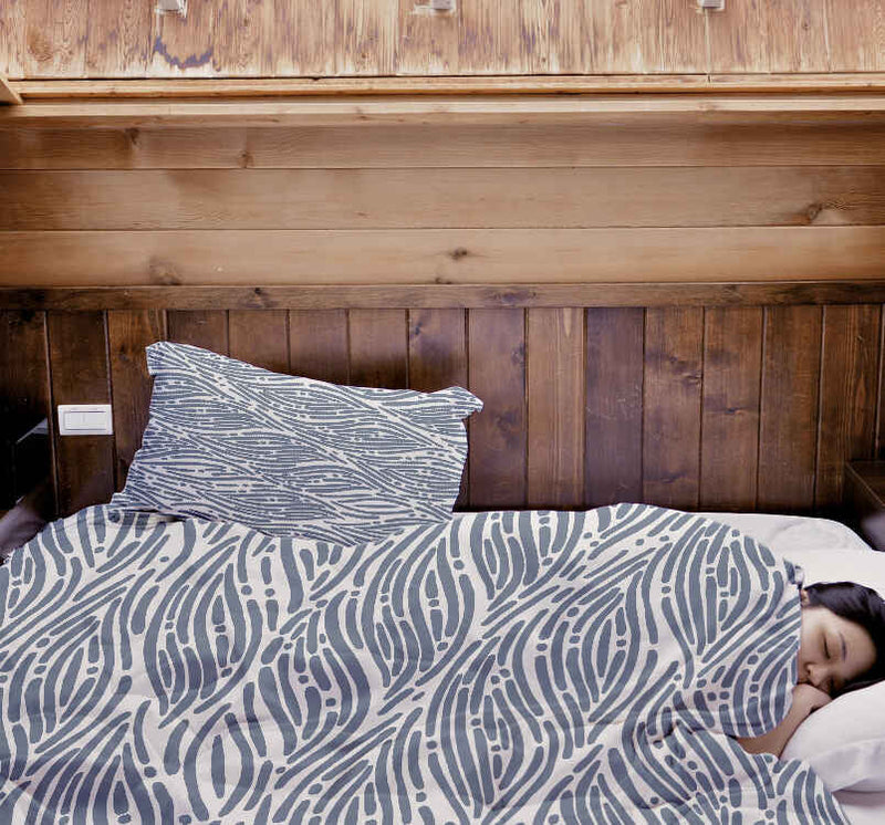 Therapie dekens katoenen hoes golvend patroon blauw