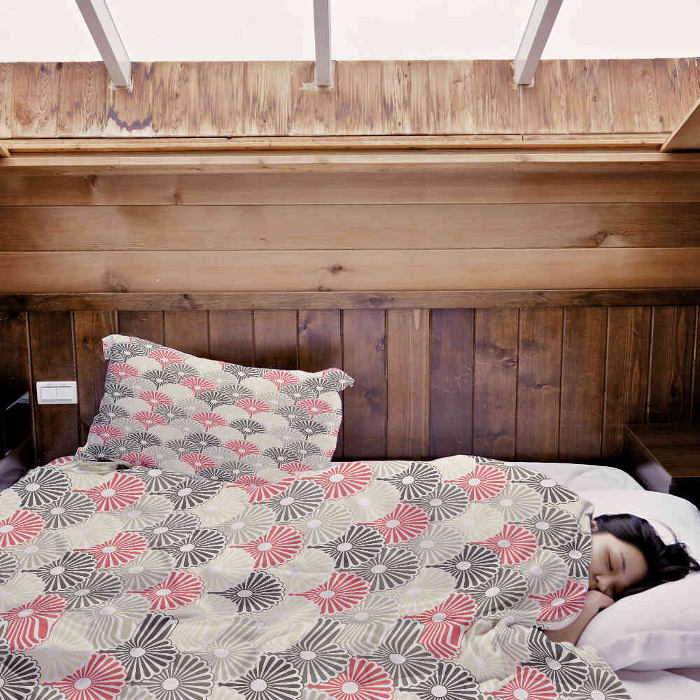 Therapiedekens beddengoed set kleurrijke abstracte bloemen