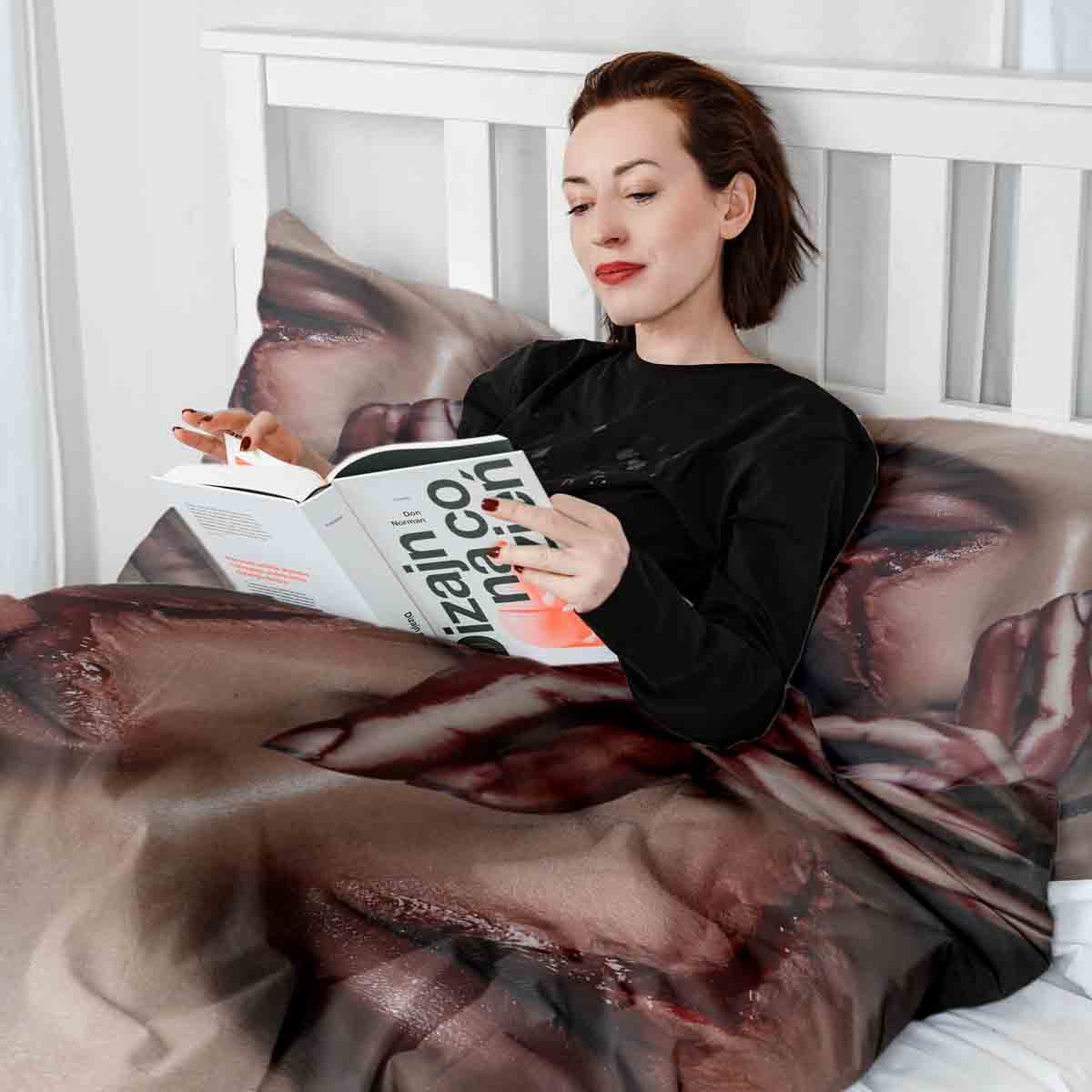 Original Therapiedecke - Baumwoll Bettwäsche Set Halloween Gesicht