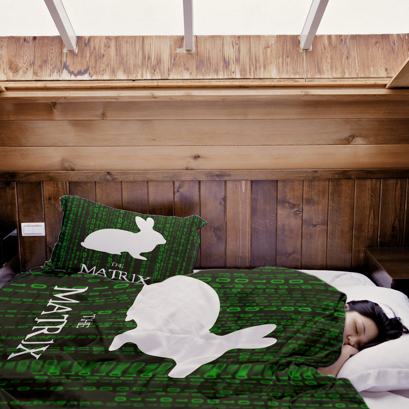 Therapiedecken beddengoed set Matrix Code groen
