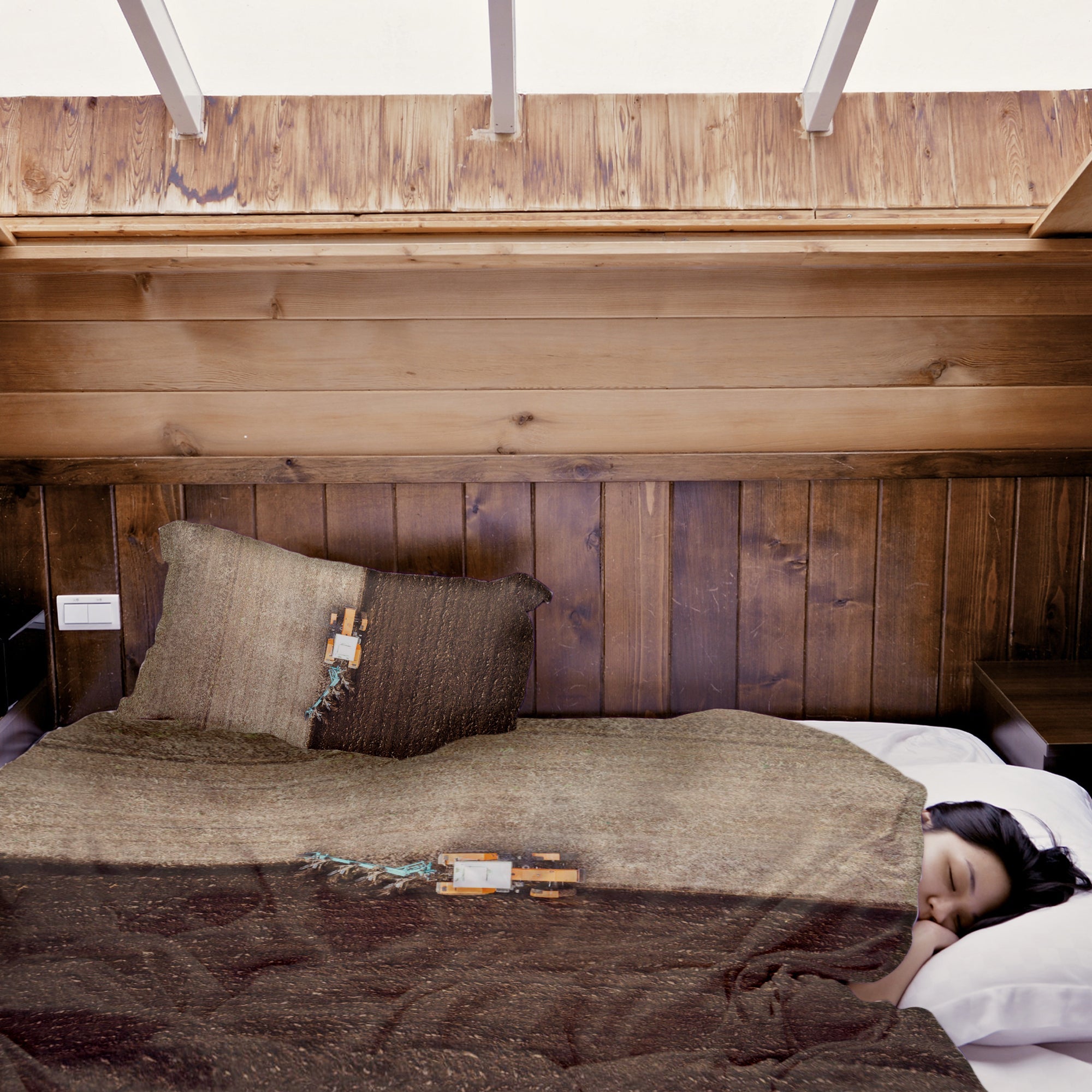 Original Therapiedecke - Baumwollbezug Braun Ackerland