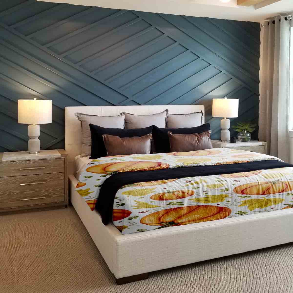 Original Therapiedecke - Baumwoll Bettwäsche Set Weiß mit großen Kürbissen