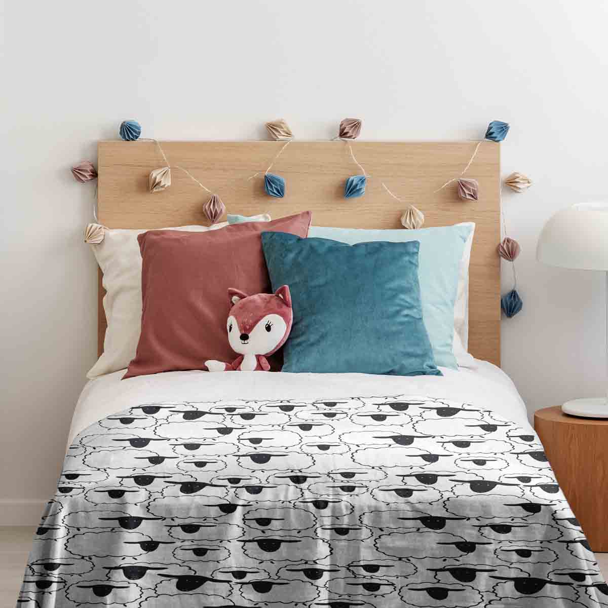 Therapiedekens beddengoed set wit met schapen