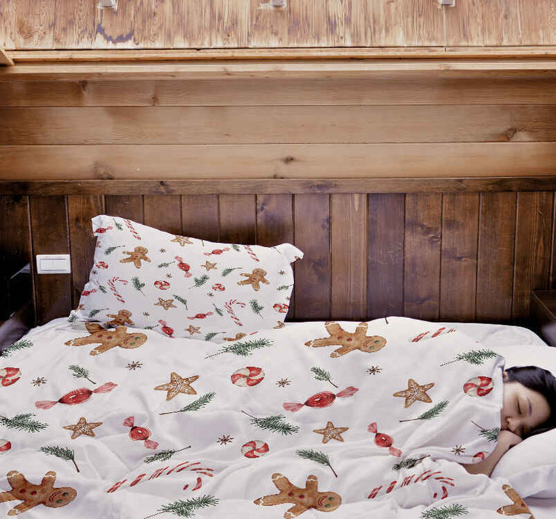 Therapiedekens katoenen hoes witte kersttijd