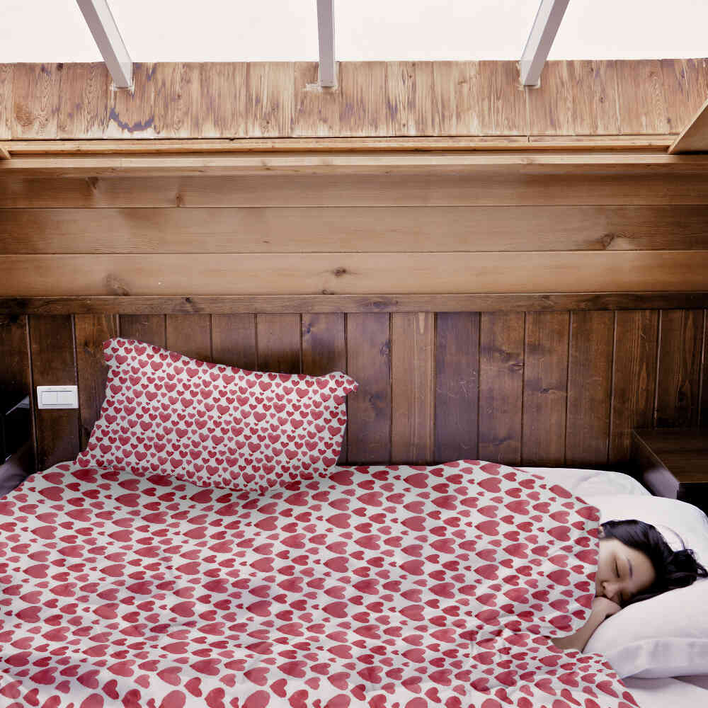 Original Therapiedecke - Baumwoll Bettwäsche Set Rote Herzen