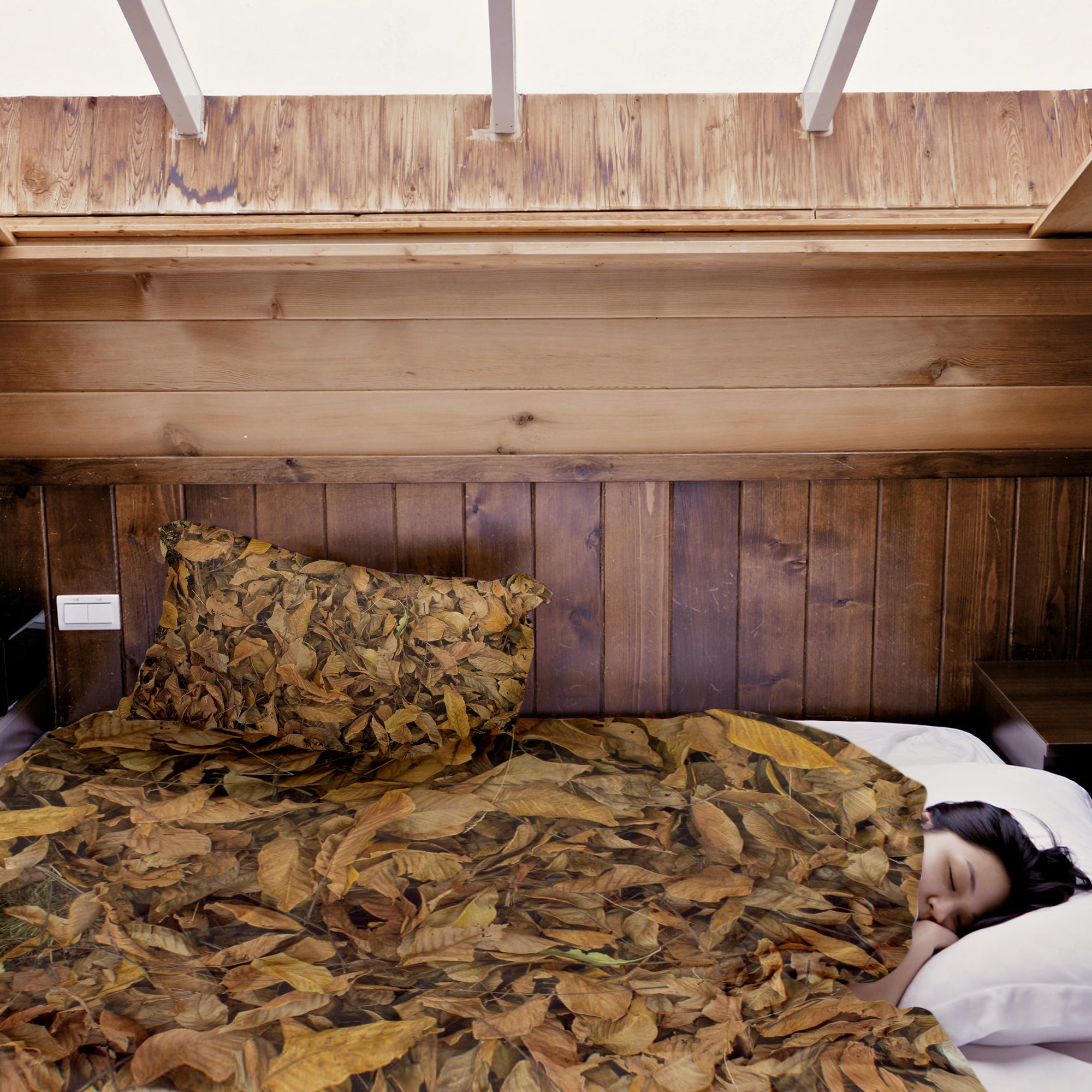 Original Therapiedecke - Baumwoll Bettwäsche Set Laubblätter