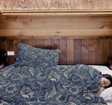 Therapiedekens katoenen hoes blauw met schelpen