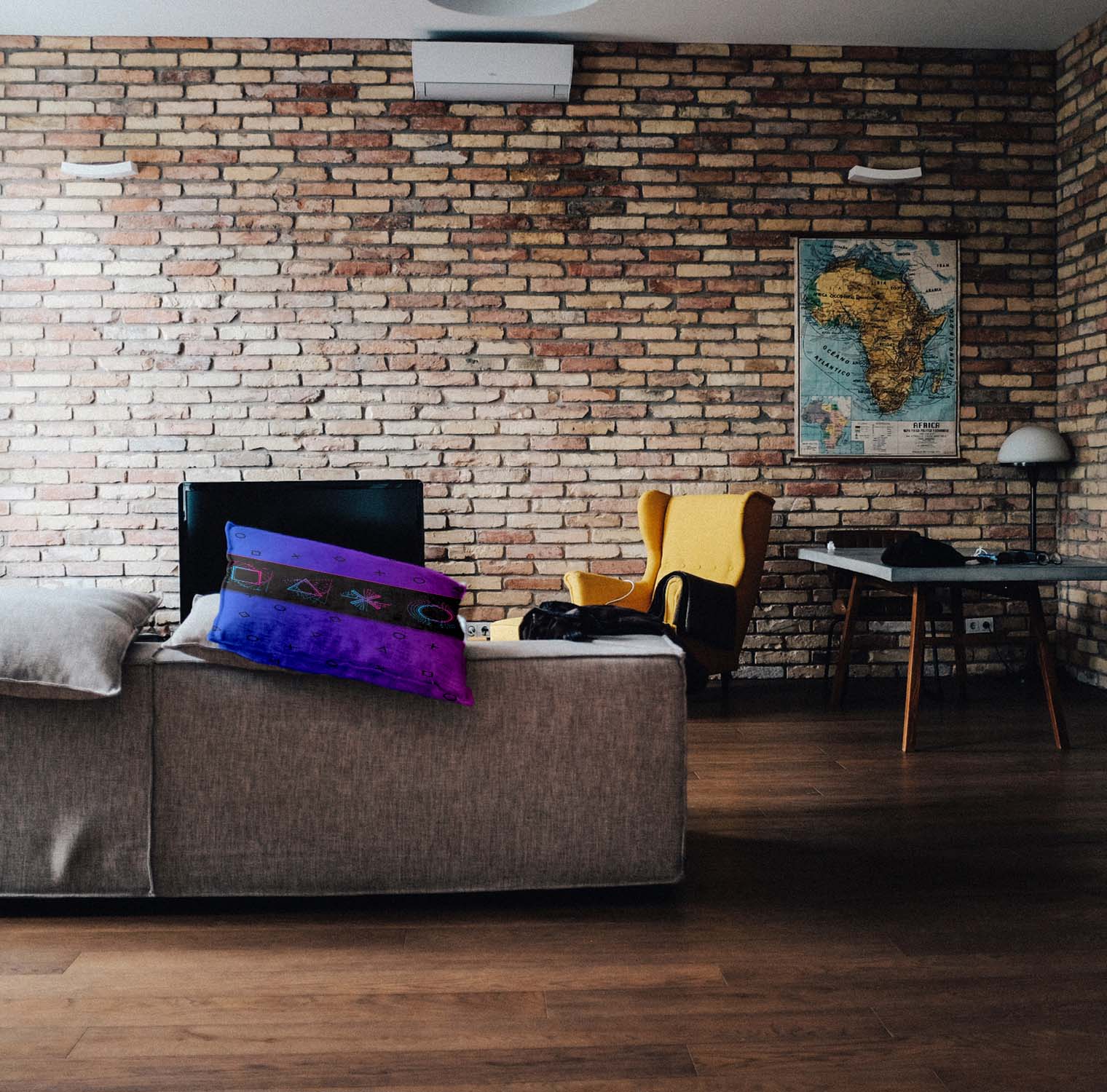 Gezondheidskussen paars met vormen