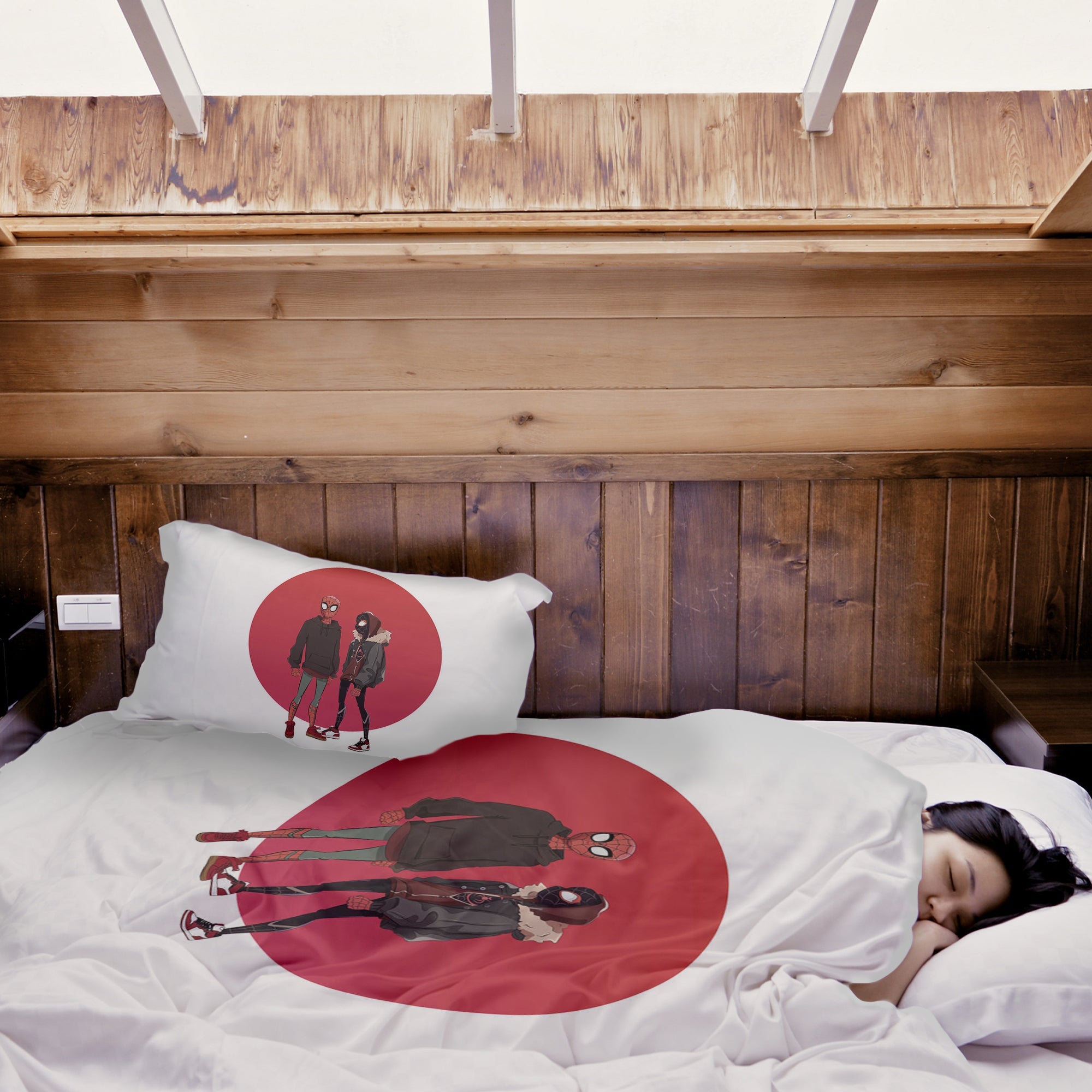 Original Therapiedecke - Baumwoll Bettwäsche Set Weiß mit Spiderman