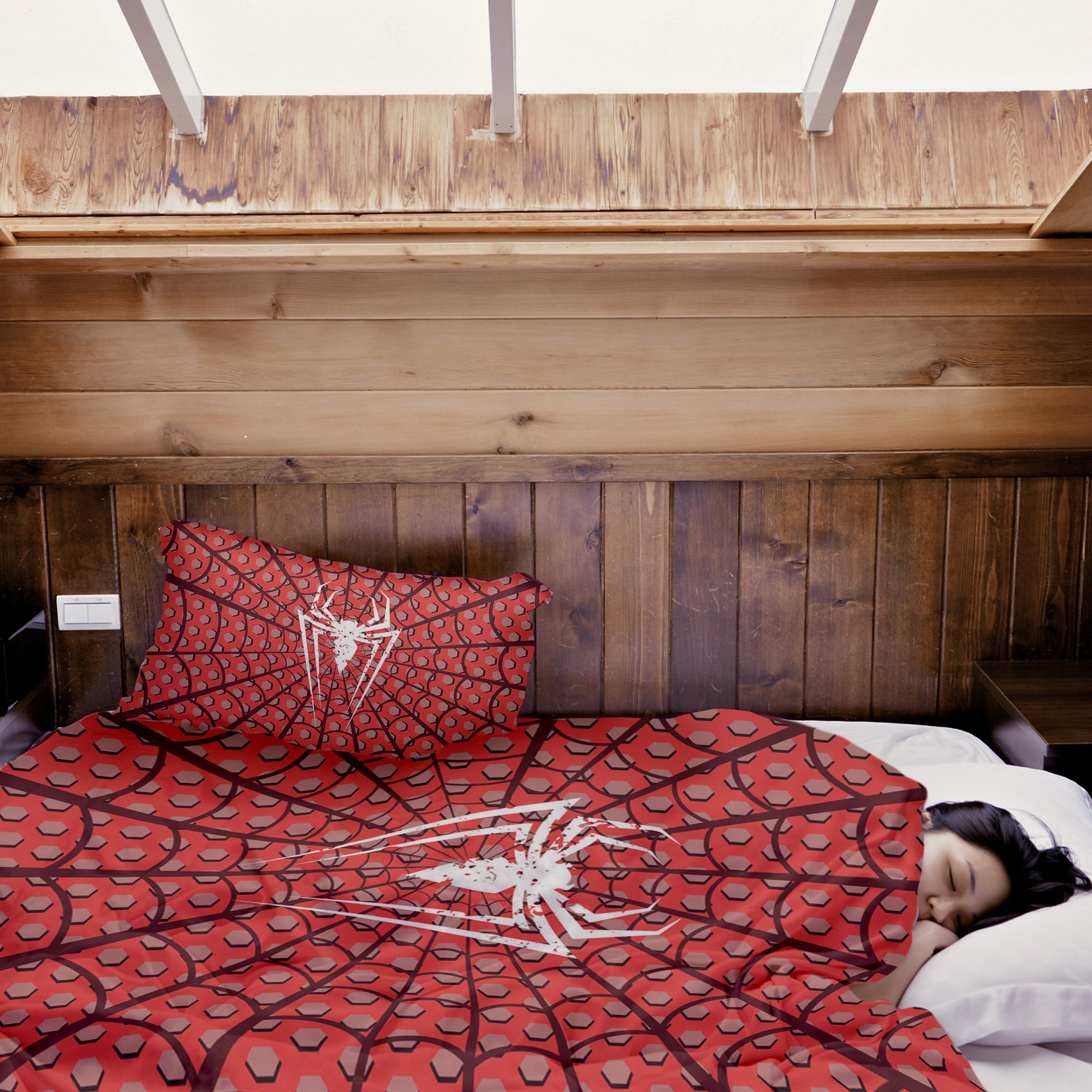 Originele therapiedeken - katoenen hoes Spiderman spin