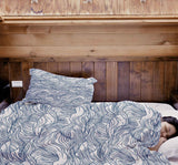 Therapiedekens katoenen hoes golven in blauw