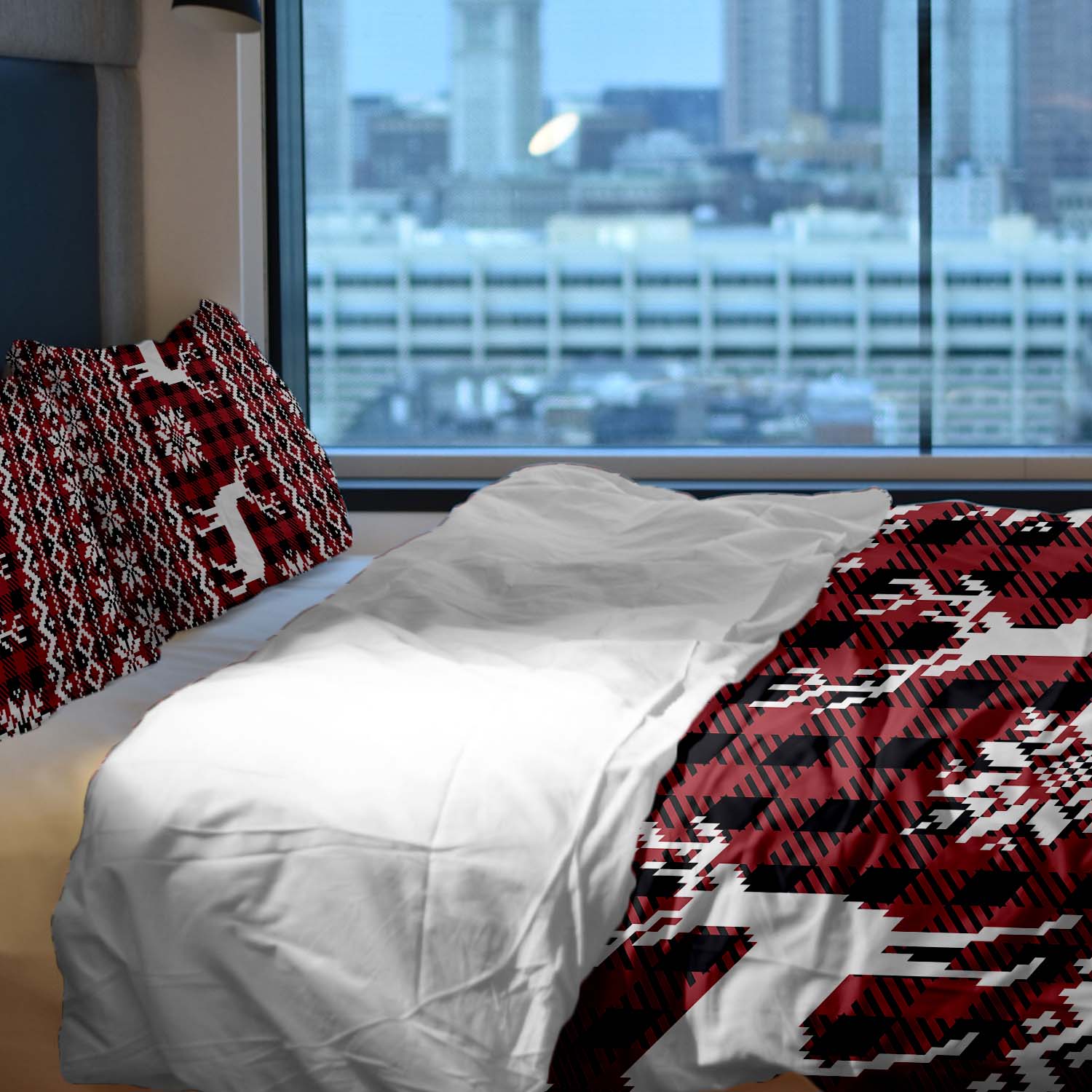 Therapiedekens beddengoedset ruit met rendier