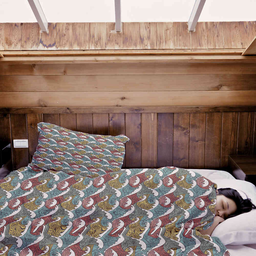 Original Therapiedecke - Baumwoll Bettwäsche Set bunte Wellenbrecher