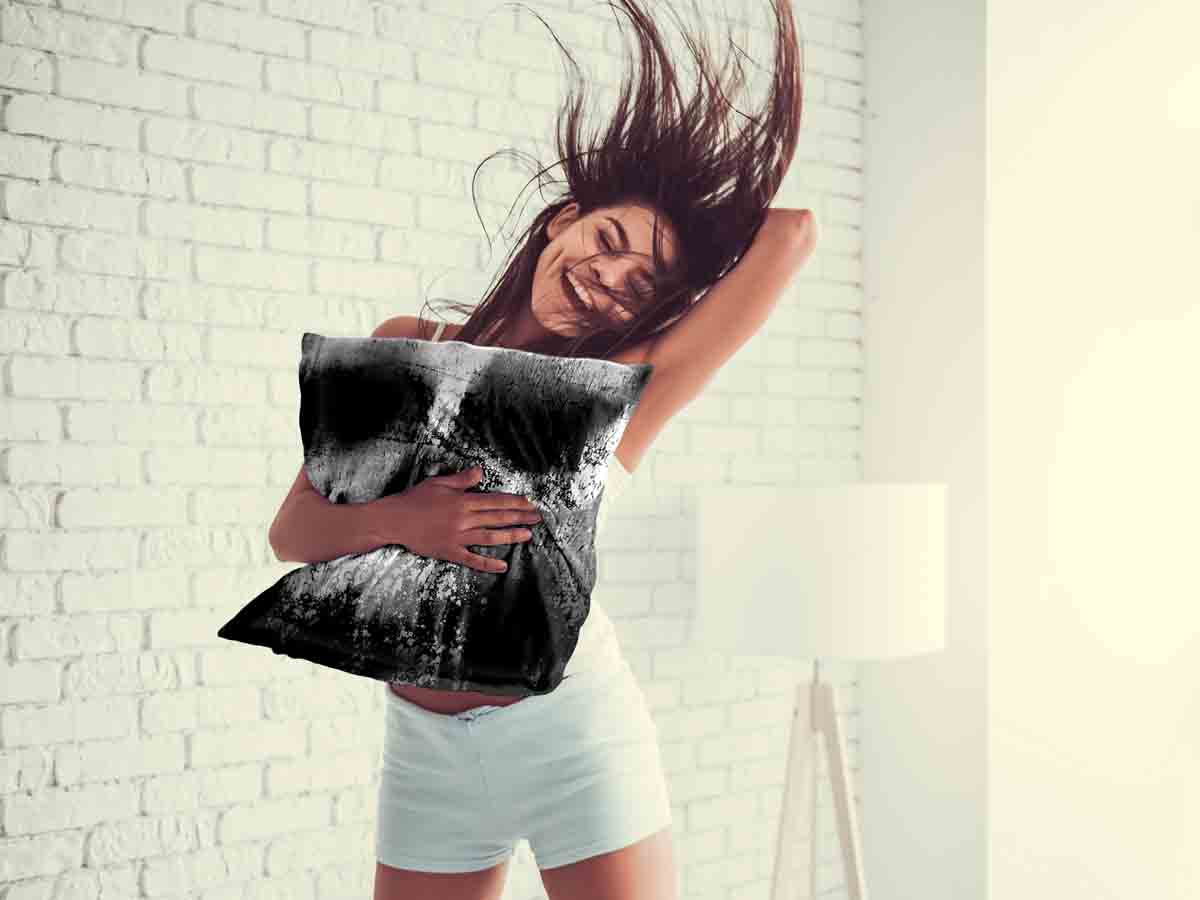 Gezondheidskussen zwart met gemêleerd patroon