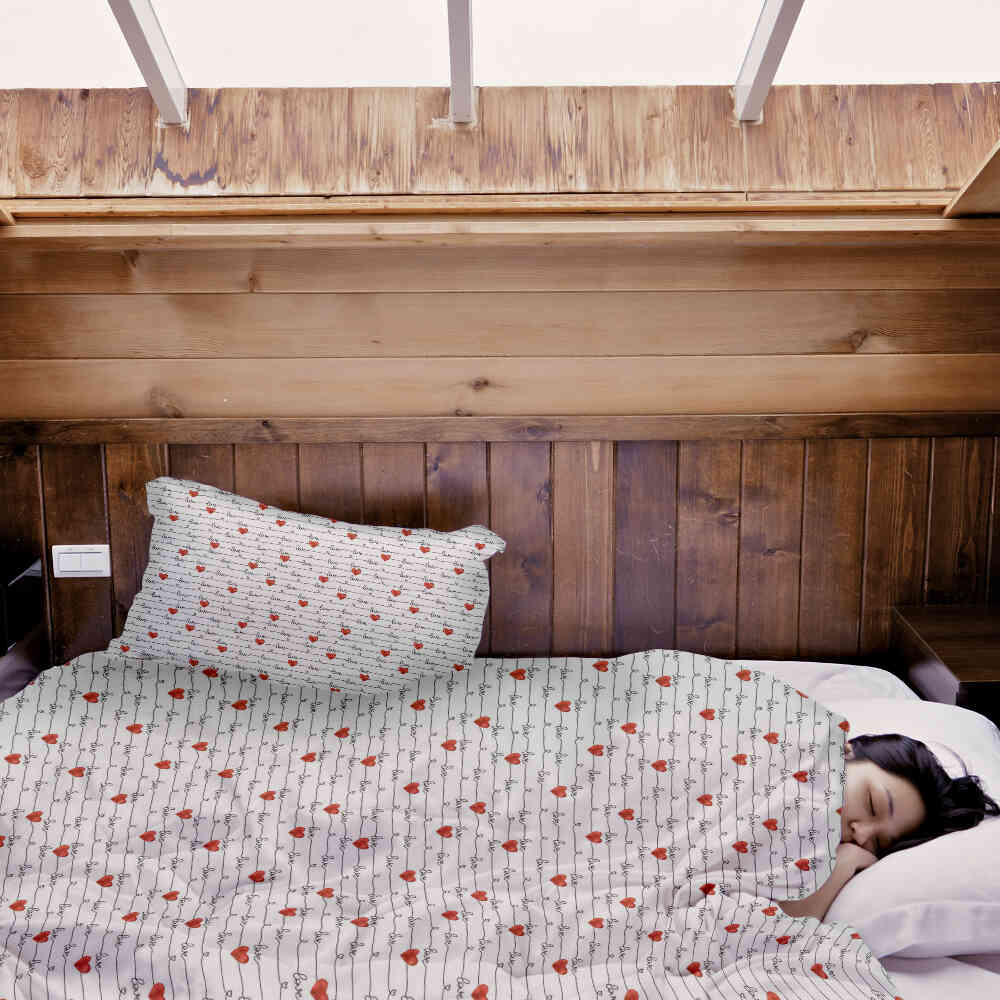 Originele therapiedeken - katoenen hoes wit met Love opschrift