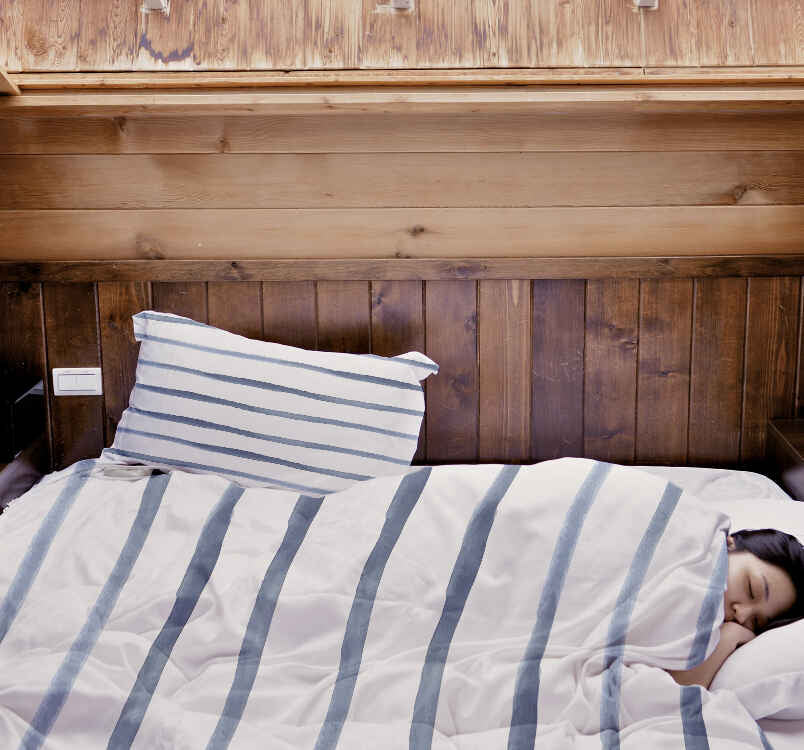 Therapiedekens beddengoed set blauwe dwarsstrepen