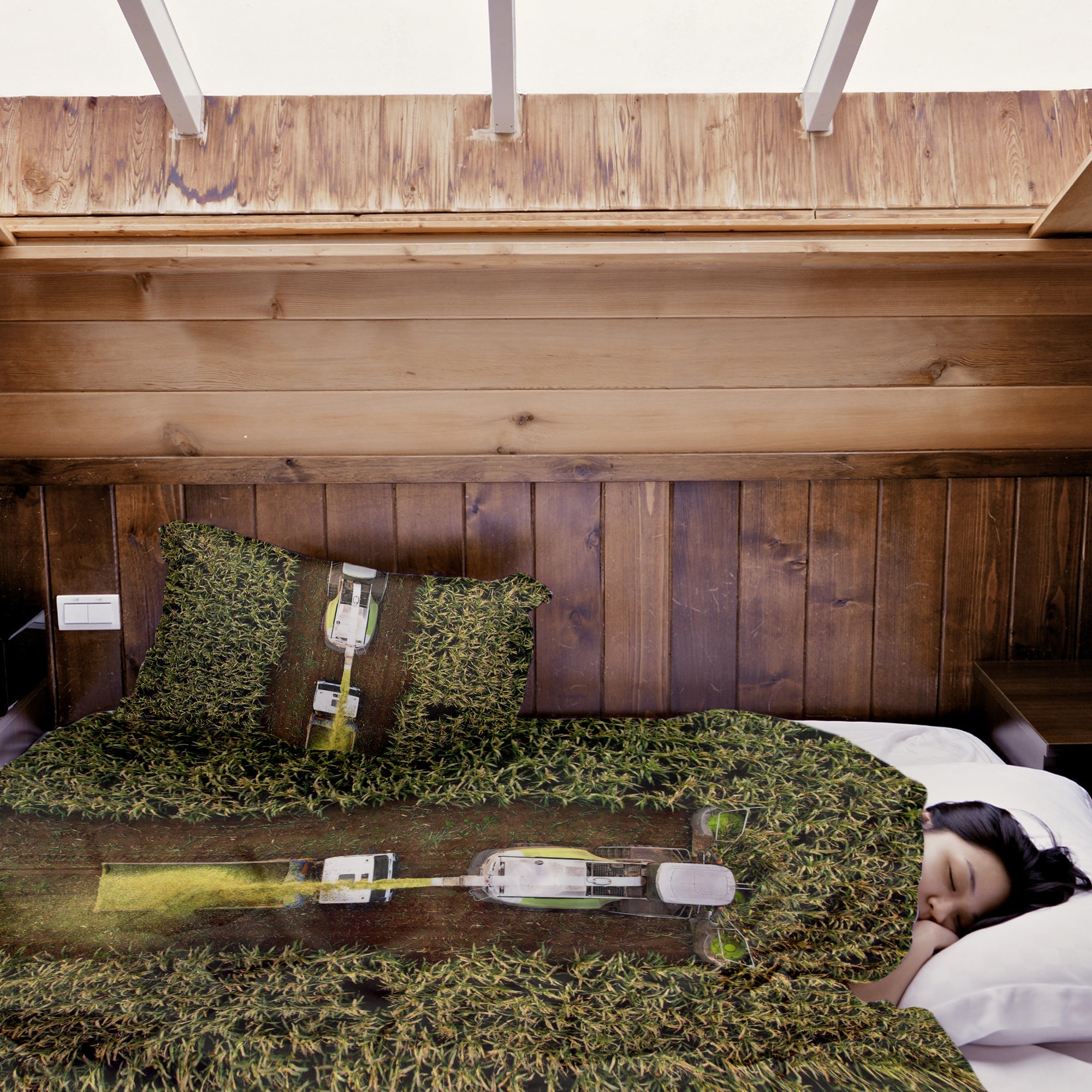 Original Therapiedecke - Baumwoll Bettwäsche Set Grünes Feld