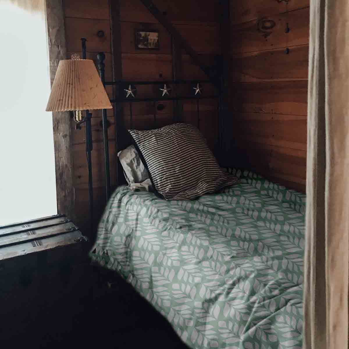 Therapiedekens beddengoed set groen met dennen