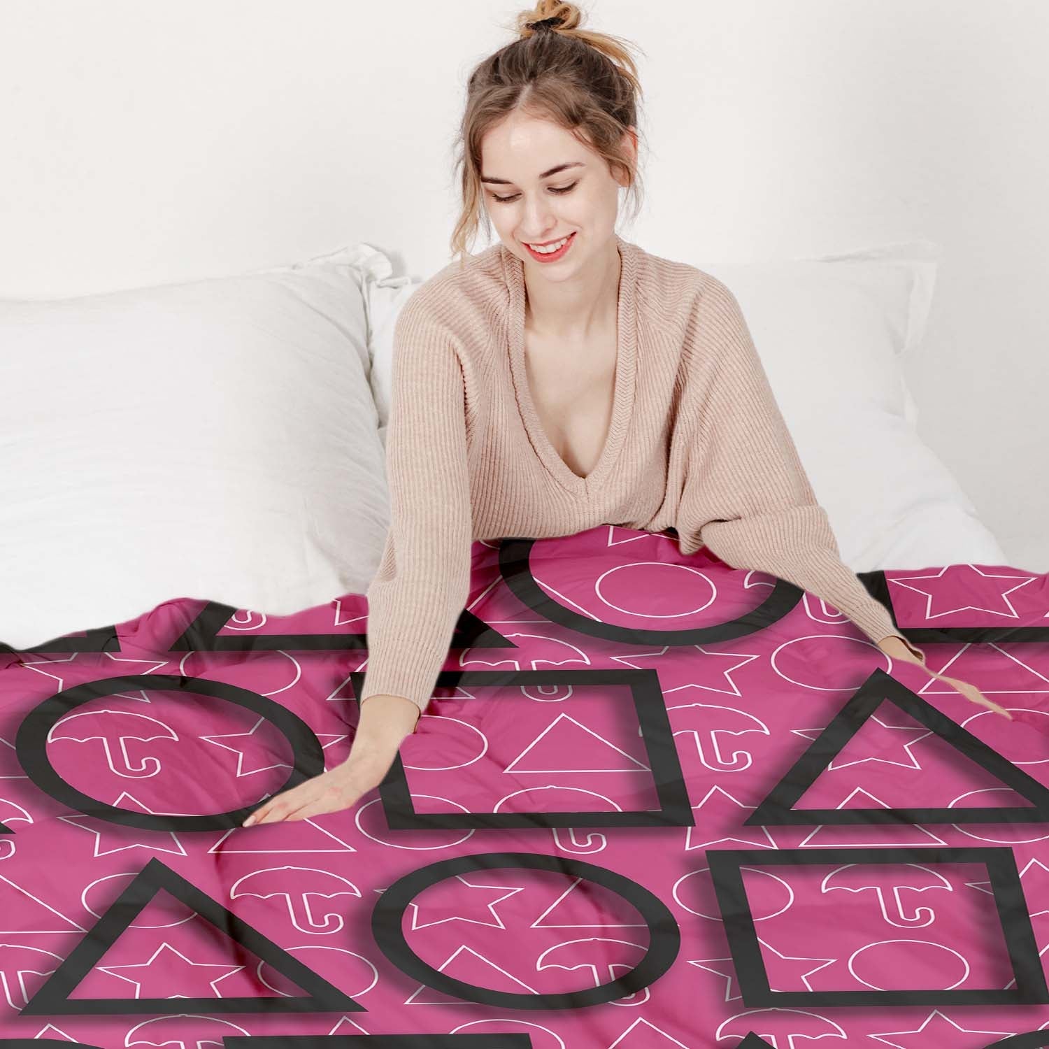 Therapiedekens Beddengoed Set Roze Inktvis