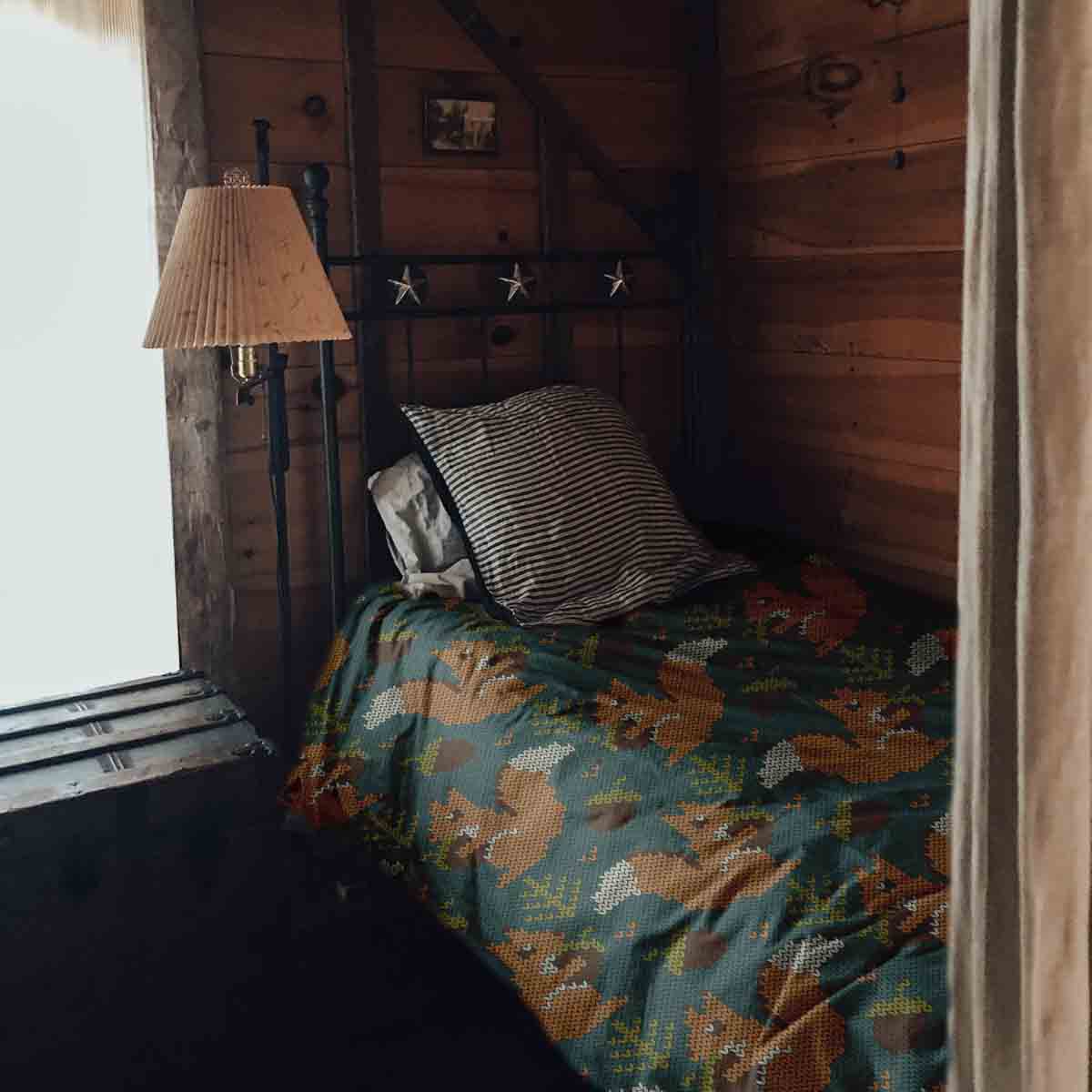 Therapiedekens beddengoed set groen met eekhoorn