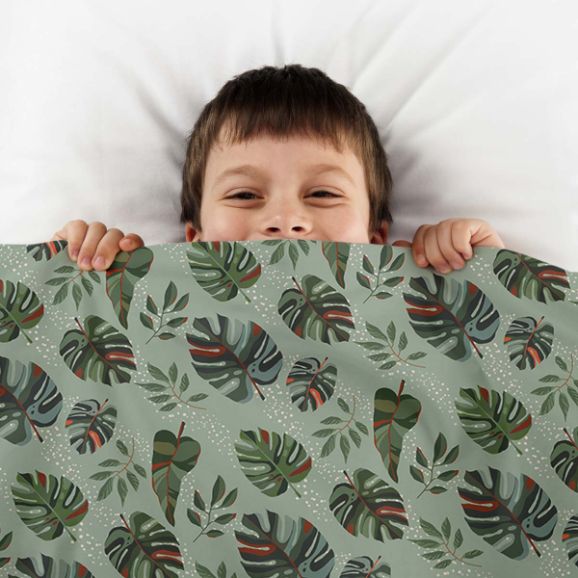 Therapiedekens katoenen hoes Donkere Monstera