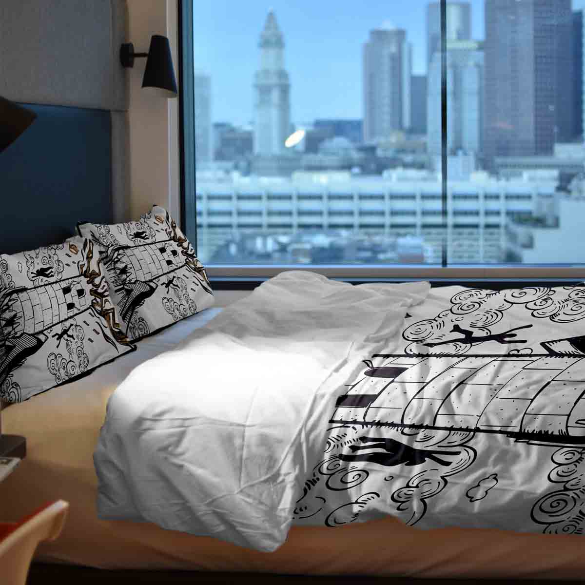 Original Therapiedecke - Baumwollbezug Weiß mit Turm